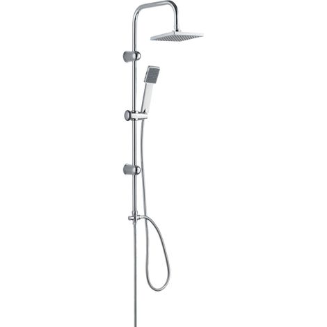 EISL Duschsystem ohne Thermostat Dusche Regendusche Edelstahl Brausestange Höhenverstellbar Kopfbrause eckig mit Handbrause Dichtung zum Wasser sparen DX12004 (1/5)