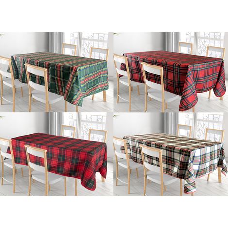 Tovaglia Cucina Soggiorno Antimacchia Idrorepellente Fantasie Tartan Splash, misura140x140cmcoloreBianco (1/5)