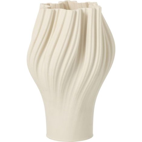 Vase Design en Porcelaine "Corolle" 30cm Blanc (1/4)