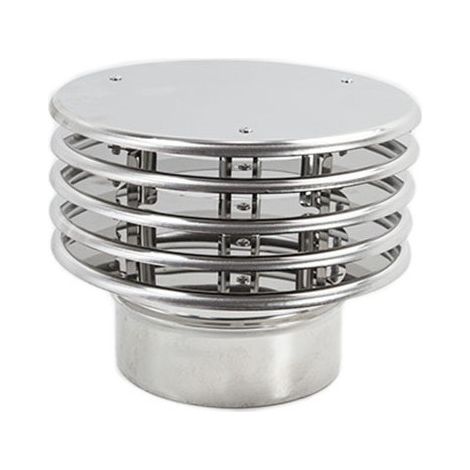 Fumaiolo da 160mm tipo con lamelle inox base tonda innesto m maschio (1/4)