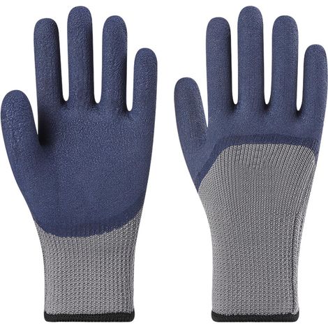 Gants de travail noirs chauds pour homme et femme en hiver,Double Revêtement en Caoutchouc,Imperméables et Resistant aux Abrasion,Gant de Travail Bricolage Jardinage avec Latex,Gants de Travail Manute (1/5)