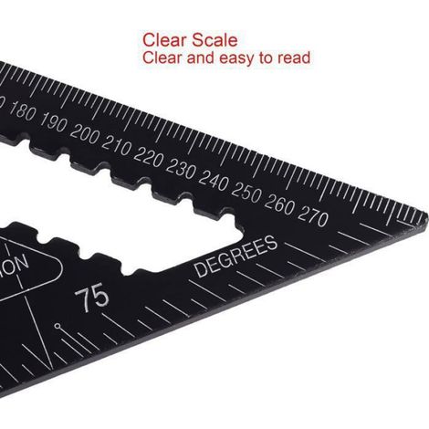 Equerre Menuisier Multifonctions 18cm et 30cm, Triangle Métal Aluminium Règle Équerre Trusquin Guide Raporteur Angle 45 90 Degres (1/5)