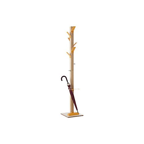 Perchero  madera maciza  con paragüero y cubeta de goteo 