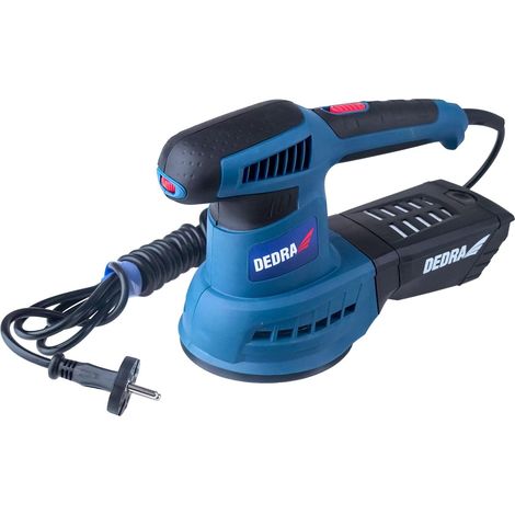 Ponceuse excentrique 430 W, plateau 125 mm, variateur de vitesse 6000-13000 tr/min, câble 3 m, système d’aspiration des poussières, fixation auto-agrippante (1/4)