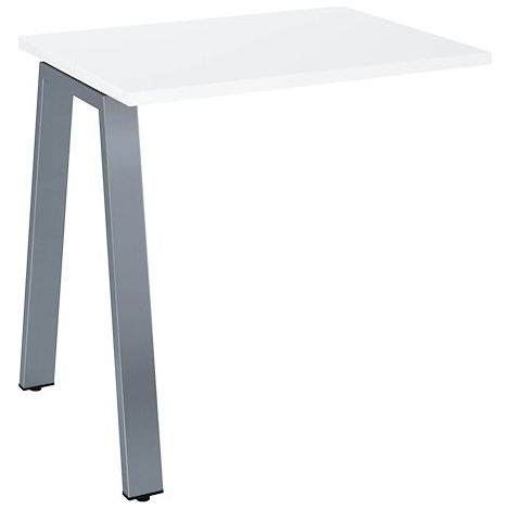 Retour bureau blanc 80 x 60 cm, piétement métal aluminium – Arch - Maxiburo (1/2)