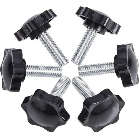 6er-Pack M8x25mm Rändelschrauben, gerändelte Kunststoff-Sternknopf-Rändelschrauben - Crezuo