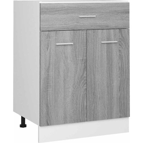 Maison Exclusive - Mobiletto “Lyon” Grigio Sonoma 60x46x81,5 cm (1/5)