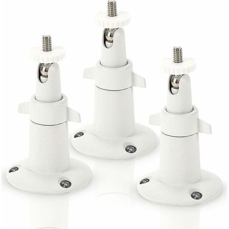 Metal Fixation Murale pour caméra de sécurité Intelligente Arlo - Fixation d'intérieur/extérieur Ajustable pour Les caméras Arlo et Autres modèles compatibles par (3 Pack, Blanc) (1/5)