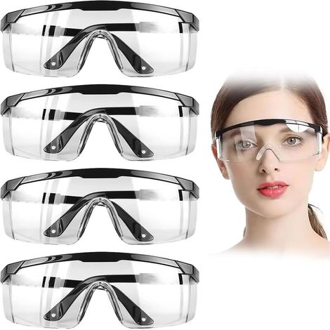 4 Lunette De Protection Travail, Anti-Buée 15x5 Cm, Polycarbonate Noir, Industrie (1/5)