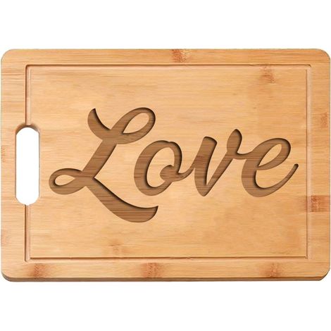 Planche bambou "LOVE" – Idée cadeau romantique pour couple (1/5)