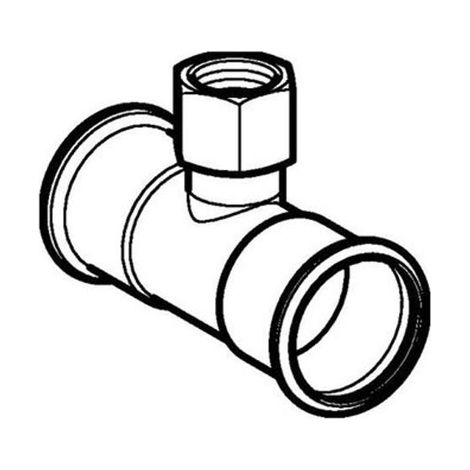 Geberit Mapress Acier inoxydable Té avec filetage intérieur, DN 50 / 15 / 50, dø 54 mm, 31320