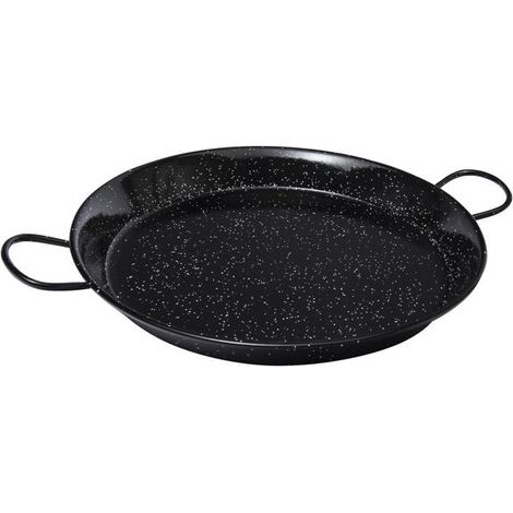 1 plat à tapas en émail, rond 36 cm, idéal pour paella et plats méditerranéens, usage cuisine familiale ou apéritif
