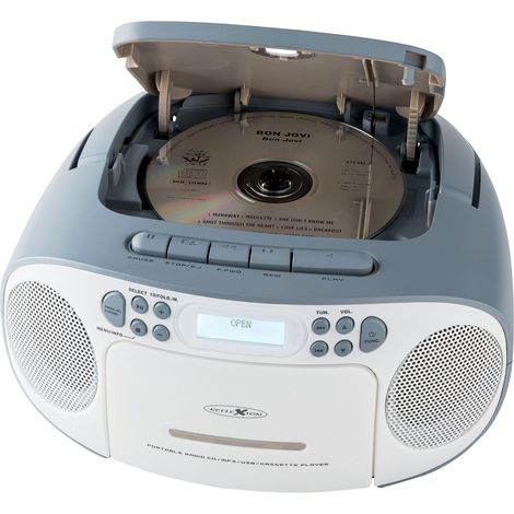 Reflexion RCR2260DAB/BL - Radio estéreo portátil para CD/MP3 (2 x 12 W máx. Potencia Musical), Conector AUX IN de 3,5 mm y Salida de Auriculares de 3,5 mm, Pantalla LCD Digital, Color Azul