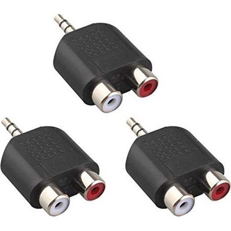 Adaptateur audio en Y : prise jack stéréo mâle 3,5 mm vers 2 prises RCA femelles (1/5)
