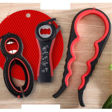 CREA Jar Opener - Jar Openers Prime For Seniors With Arthritis 4 Pcs Set Multi Function With 6-in-1 Jar Opener For Weak Hands 5-in-1 Bottle Gripper 4-in-1 (1/5)