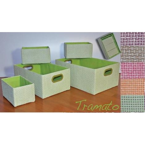 Scatola biancheria organizer in stoffa tramata 5 pezzi (1/2)