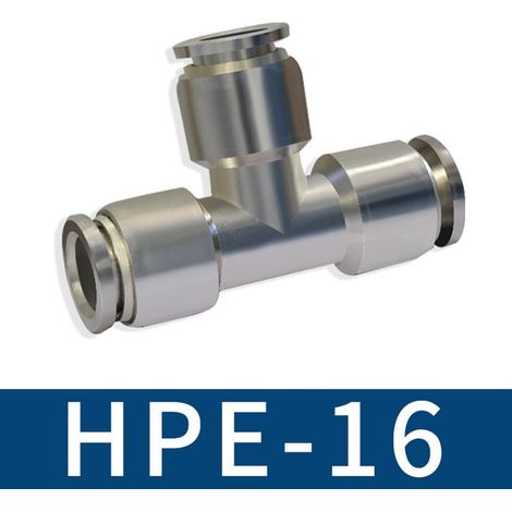 Raccord Rapide Pneumatique - Té PE en Alliage de Zinc - Pour Tube à Air Comprimé - Diamètre 16 mm (1/5)