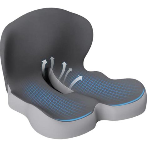 Ergonomisches Sitzkissen aus Memory-Schaum für Büro-, Auto-, Gaming- und Esszimmerstühle, zur Linderung von Ischiasbeschwerden (1/5)