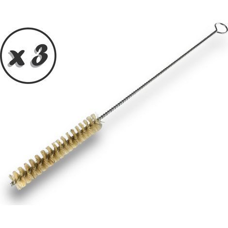 Goupillon SOIE multifonction Différents diamètres Garnissage 100 mm Manche Torsadé 340 mm - Quantité x 3 - Ø 16 mm - SOIE (1/5)