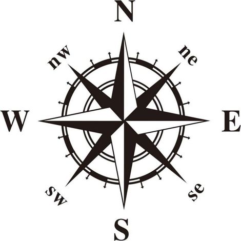 Removable Compass Wall Stickers Decals Decor for Car Boat Living Room Bedroom Decor (1/5)
