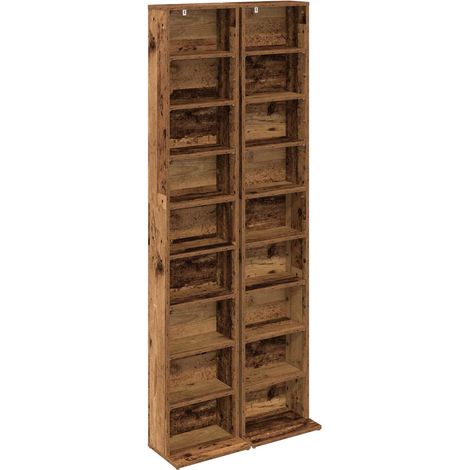 Meuble CD 2 pc Bois ancien 33 x 23,5 x 175 cm Bois d'ingénierie vidaXL