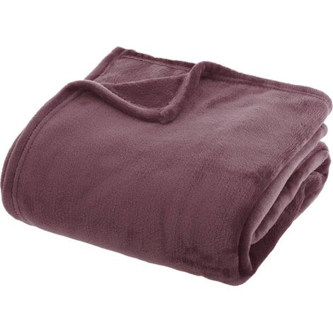 Coperta ollis in flanella viola chiaro 230x180cm - Atmosphera créateur d'intérieur