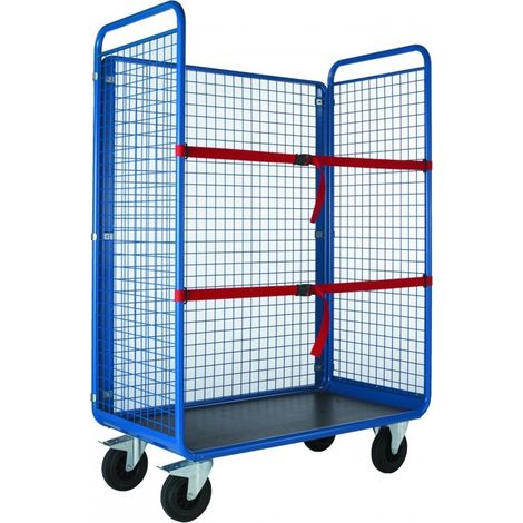 PROVOST - Chariot Promax Provost - 3 côtés grillagés et 2 sangles - Bleu RAL 5019 (1/2)