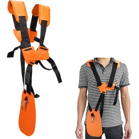 Tondeuse à gazon double épaule sangle latérale suspension orange avec protège - taille (1/5)