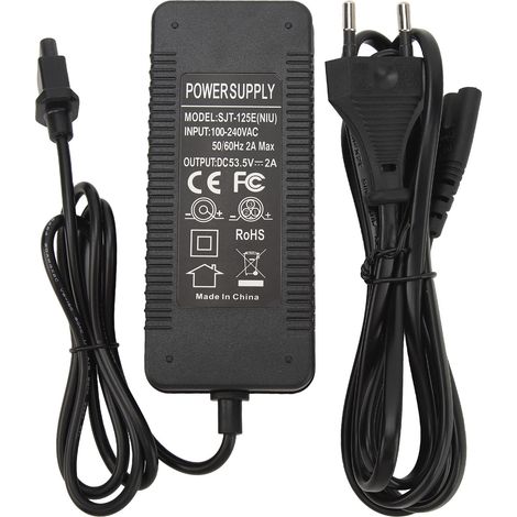 Chargeur de Scooter électrique 53.5V 2A, adaptateur d'alimentation de batterie universel pour vélo 100-240V, prise ue (1/5)