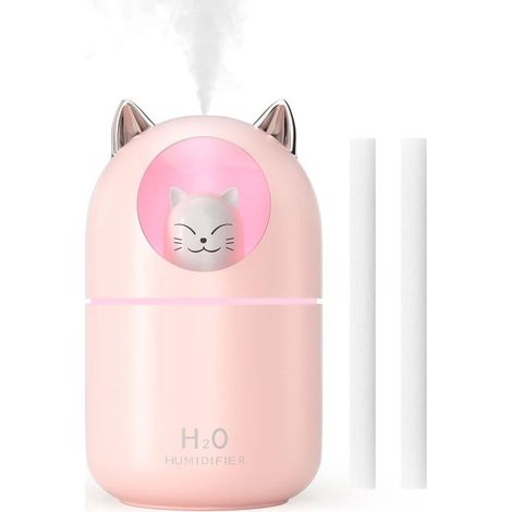 Humidificateur d'air sans eau à brume fraîche avec arrêt automatique, pour chambre à coucher, rose (1/5)