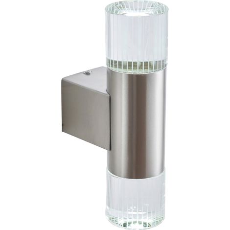 Applique esterna su/giù inox cromata cristallo LED 2x0,8W IP44 (1/5)