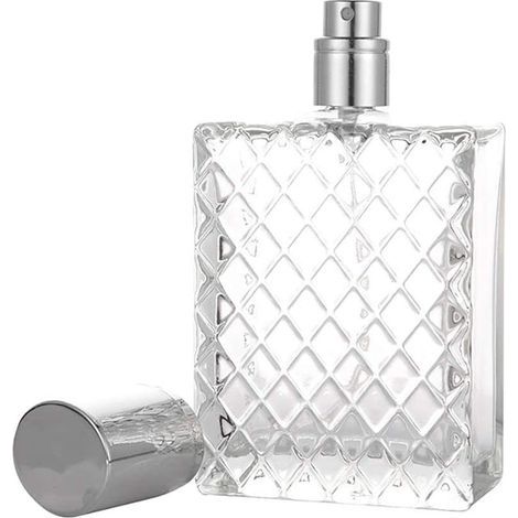 Nachfüllbarer 100-ml-Parfümzerstäuber, quadratische 100-ml-Glasflasche mit Siebeinsatz, tragbare, transparente Reiseflasche, leere Parfümflasche, perfektes Reiseaccessoire (1/5)