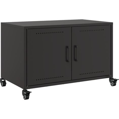 Mueble TV multimedia estante para televisión buffet para televisión comedor salón dormitorio 68 x 39 x 43,5 cm acero negro 020026152 (1/5)