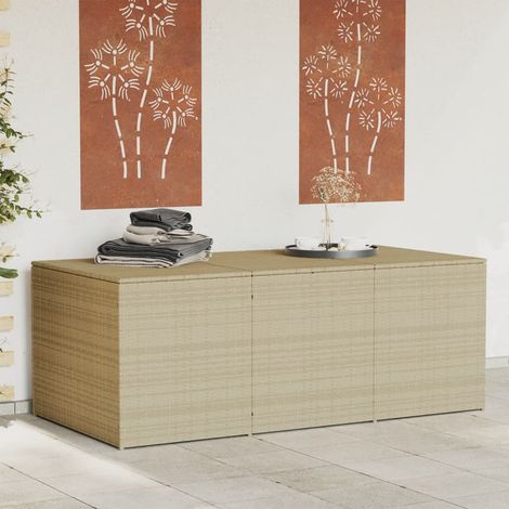 vidaXL Boîte de rangement de jardin mélange beige 984L résine tressée