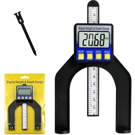 Jauge de Profondimètre Numérique Hauteur 0-80mm LCD Jauge de Hauteur pour Le Travail du Bois et la Construction de Machines (1/5)
