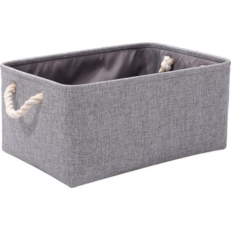 Panier de rangement en tissu gris avec poignée, pour la maison, la chambre ou la buanderie, adapté aux espaces intérieurs et aux routines quotidiennes.-AquaForge (1/5)