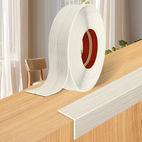 Baguette d’Angle PVC Cornière Moulure Murale Autocollante Protection Profilé Souple pour Bordure de carrelage Plafond (Grain Bois d'érable, 2cm×12m) (1/5)