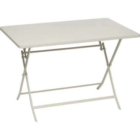 Hesperide – Table de jardin pliante rectangulaire 110x70cm argile 4 places – Acier époxy traité – Résistante aux intempéries – Rangement optimisé