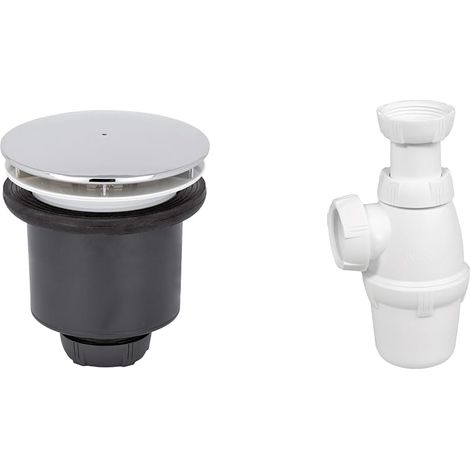 Bonde de douche Tourbillon à sortie verticale pour receveurs ø90 avec dôme en ABS, chromé, Gris (1/5)