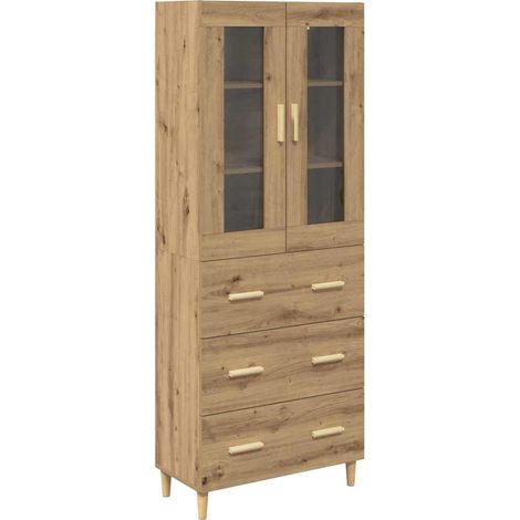 Armoire Haut de rangement - Armoire De Chambre avec tiroir Chêne artisanal 69,5 x 34 x 180 cm fr8148 - Maison La Vie (1/5)