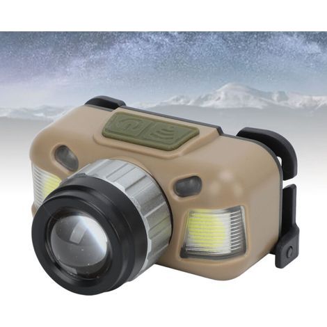 Lampe frontale COB Type C rapide rechargeable Détecteur de mouvement Lampe frontale zoomable 30° ajustable,DUBUNS (1/5)