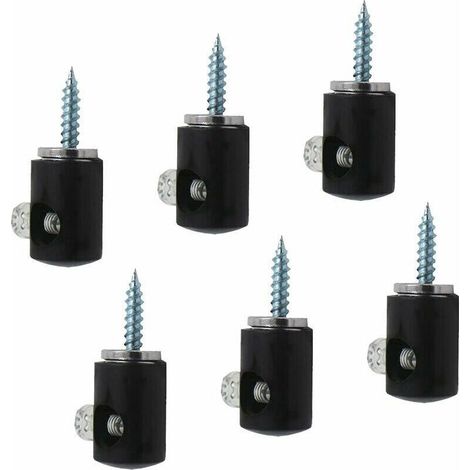 Lot de 6 crochets d'éclairage pour lustre, crochet pour lustre, plafonnier, câble (Noir)