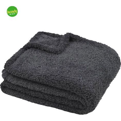 Coperta MONTREAL 130x160 cm in pelliccia color antracite (1/3)