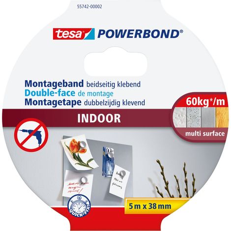 TESA Montageband Powerbond für Innen 5mx38mm Beidseitig Klebend