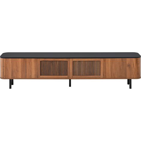 Meuble TV moderne en MDF et panneaux de particules couleur noyer 190 x 35 x 45 cm (1/5)