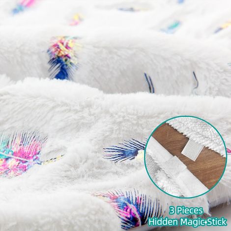 Tapis de sapin de Noël, élégant et doux, orné de flocons de neige à paillettes. (1/4)