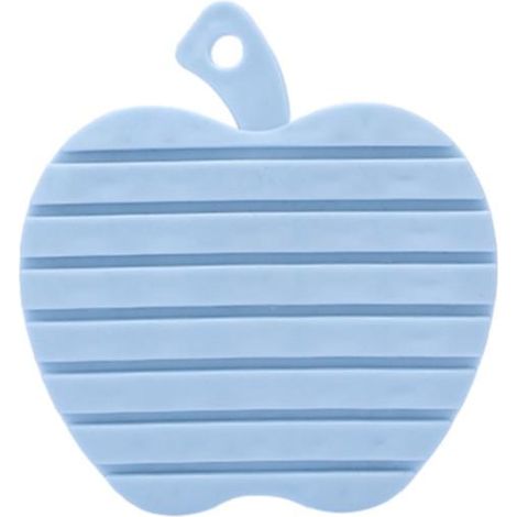 Brosse De Nettoyage Pour Fruits Et Légumes En Plastique PP Design Pomme Avec Trou De Suspension Bleu (1/2)