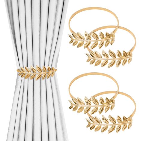 Lot de 4 attaches de rideaux style contemporain, accessoires décoratifs pour rideaux (1/3)