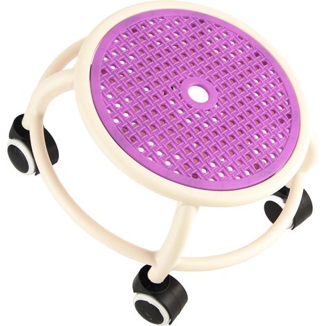 Wasserdichter und atmungsaktiver runder Hocker mit Rollen, ideal für den Sommer, lindert Rückenschmerzen, geeignet für Kinder und Erwachsene, elegante lila Farbe. (1/5)