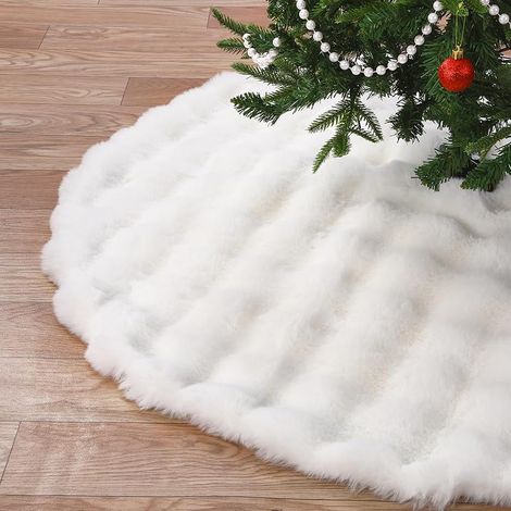 Weicher, weißer Weihnachtsbaumrock für Weihnachtsbaumdekoration Ø 120 cm (1/5)